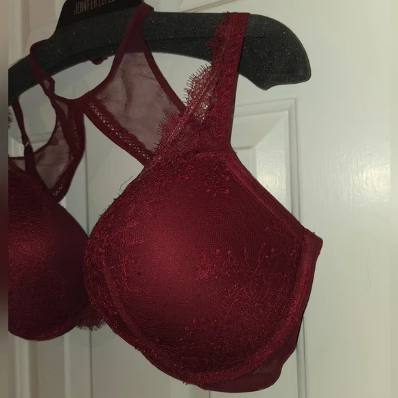Victoria's Secret: Very Sexy Push-up Harness Burgundy Red Lace Bra. Size 40DD. - Picture 11 of 15